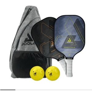 JOOLA Essentials Pickleball Set with Slingback Bag & Black and Blue Paddles